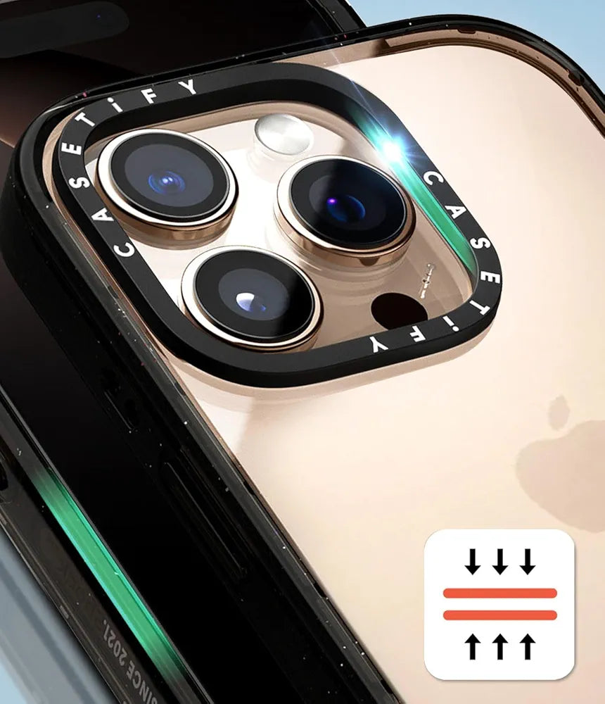 CASETiFY Impact Case for iPhone 16 Pro Max [Slim / 8.2 ft. 4X Military Grade Drop Protection/Wireless Charging Compatible] - Ciao Amore - Clear Black