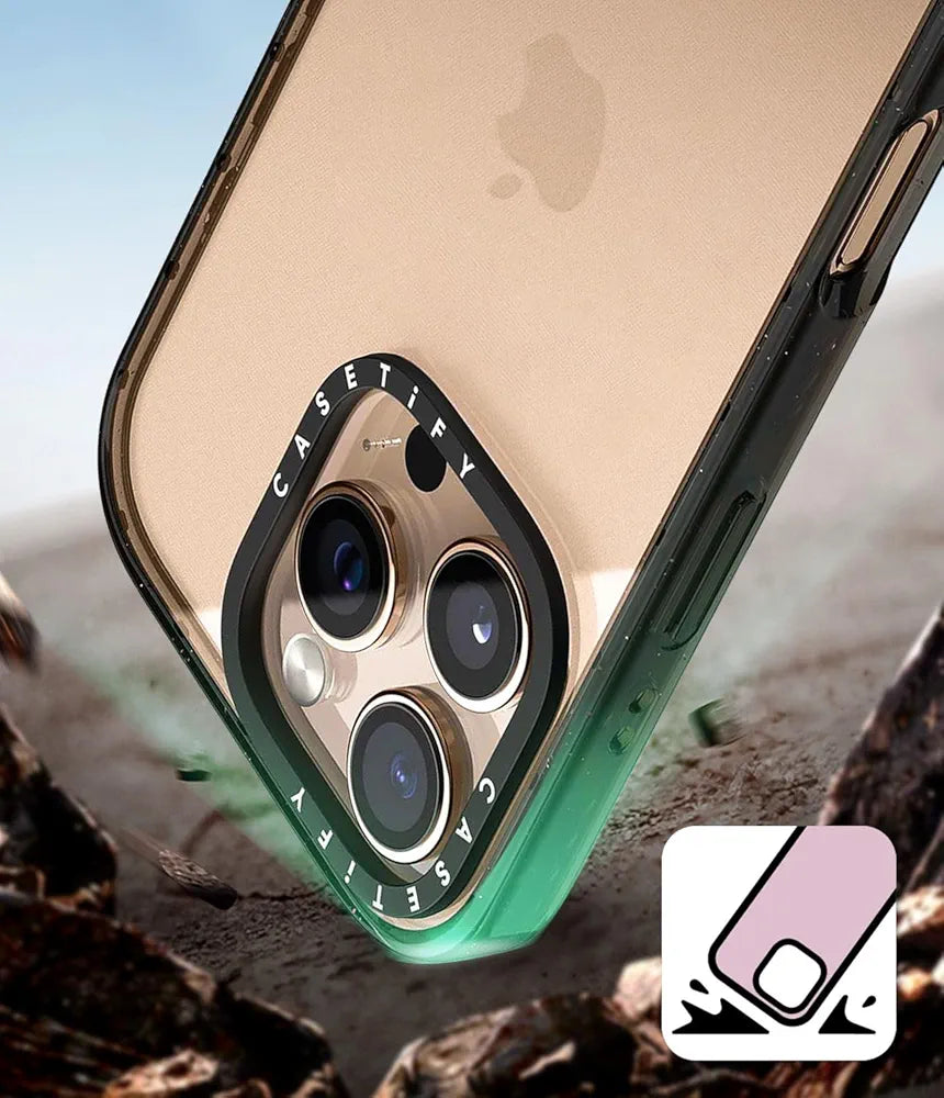 CASETiFY Impact Case for iPhone 16 Pro Max [Slim / 8.2 ft. 4X Military Grade Drop Protection/Wireless Charging Compatible] - Ciao Amore - Clear Black