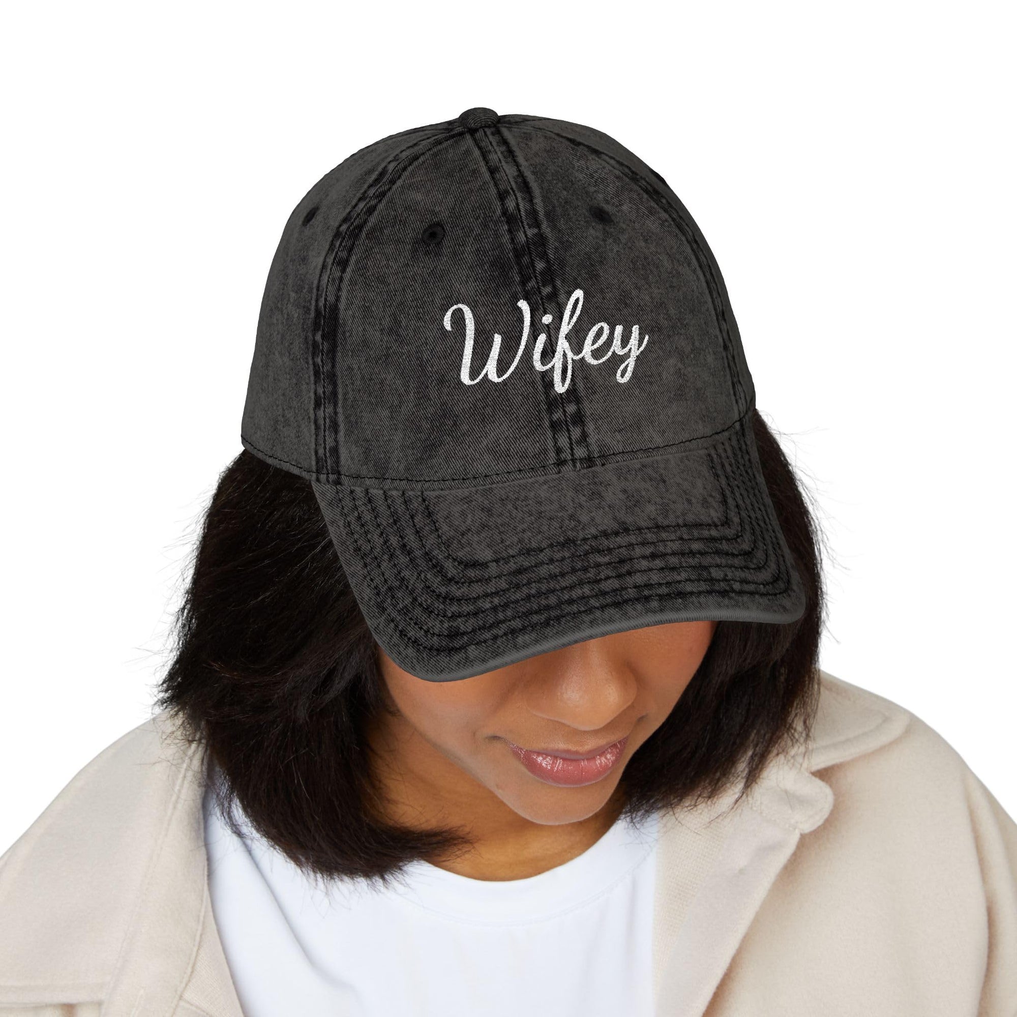 Wifey Embroidered Vintage Cap – Bride Hat | Casual Wedding Gift & Everyday Mom Style